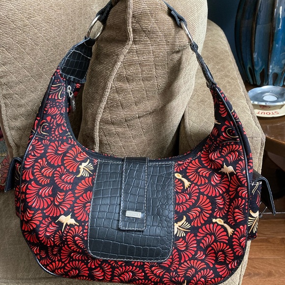 PINEDA COVALIN Vintage Otomi Hobo bag Silk&Leather with stainless steel hardware - Picture 11 of 16